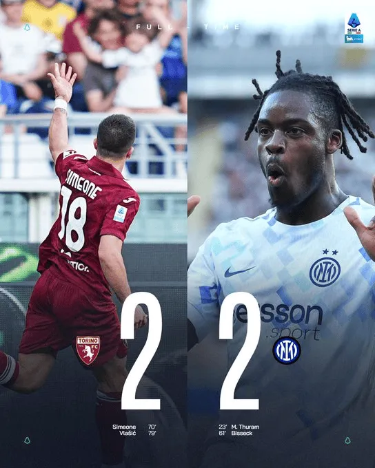 开云下载-都灵2-2国米全场数据：射门14-14，射正2-5，绝对机会3-2